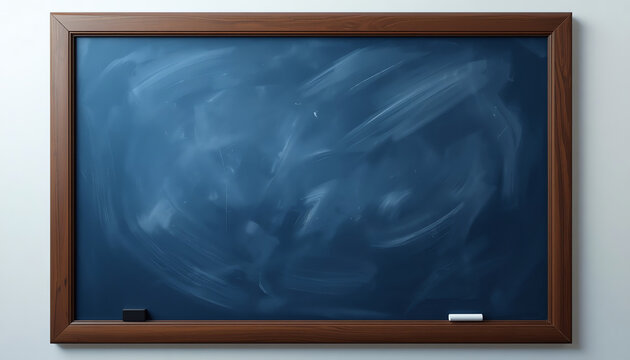 Blue Chalkboard with Chalk and Eraser