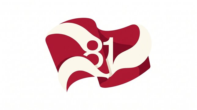 Indonesia 81st Independence Day celebration vector graphic with red and white flag motif