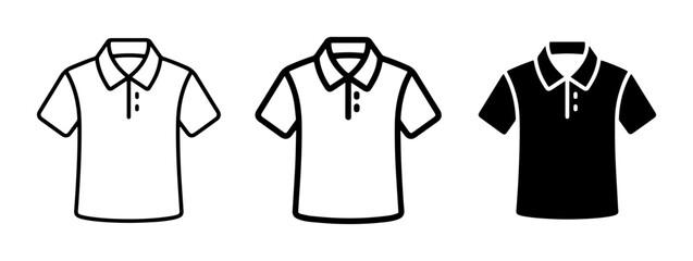 Naklejka premium Polo Shirt Icons, Casual Apparel Vector Graphics, Men's Clothing Set