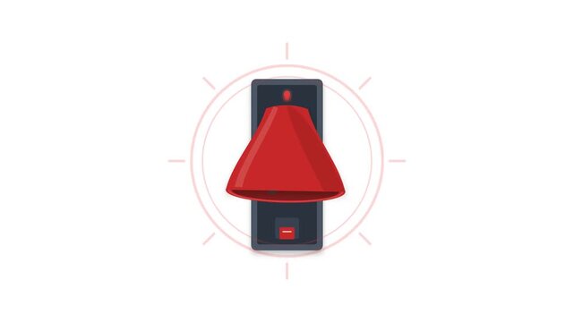 Red Fire Alarm Bell Icon Graphic Illustration