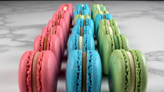 Colorful striped fabric bundle unrolling in slow motion