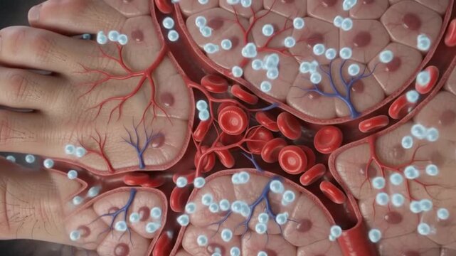 3D Cutaway Showing Unnoticed Foot Injury Pressure due to Diabetic Neuropathy 