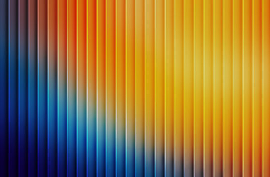 Abstract vertical lines background with gradient orange and blue color transition