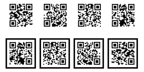 Fototapeta premium QR code icons set collection for scan payment and barcode vector