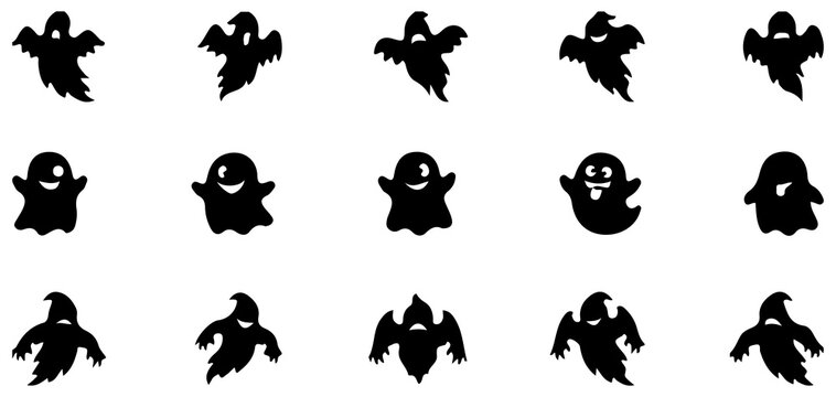 Vibrant green ghost cartoon vector icons for party decoration. vector illustration eps 10