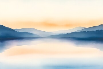Fototapeta premium Serene sunrise over misty mountains