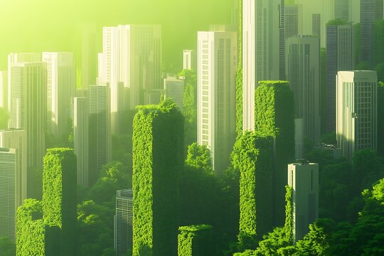 Lush green cityscape