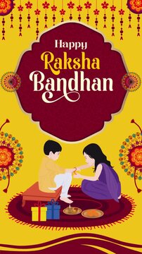 Raksha Bandhan Red and Yellow Traditional Greeting Video Story