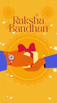Raksha Bandhan Orange Modern Greeting Video Story