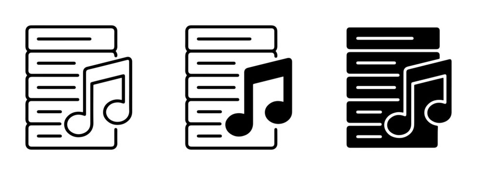 Music Icons, Audio Symbols, Sound Notes Collection: Vector Graphics for Media and Entertainment