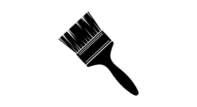 Paintbrush silhouette against a white background a simple artistic tool