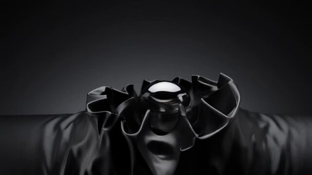 mysterious chrome sphere transforming into dark liquid explosion 4k