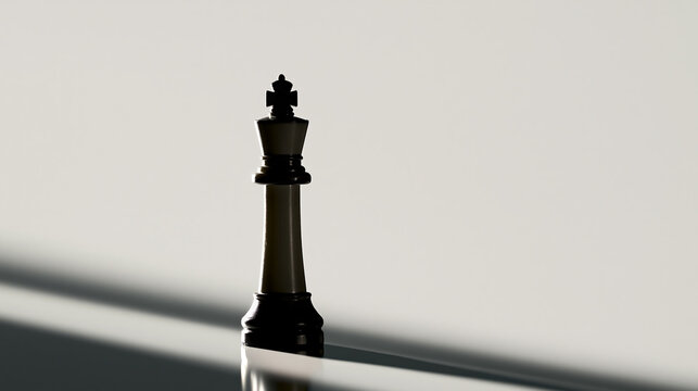 King chess piece isolated on transparent background. A strategic symbol of power, leadership, competition, and victory in the game of chess with dramatic lighting.