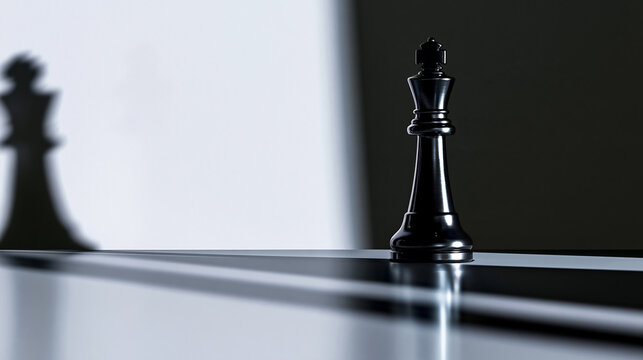 King chess piece with silhouette isolated on transparent background. A powerful representation of leadership, strategic intelligence, and the game of business rivalry.