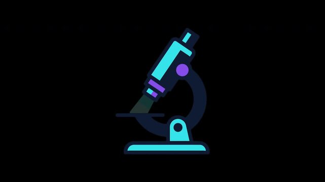Microscope icon vector animation displaying laboratory research and science study concept