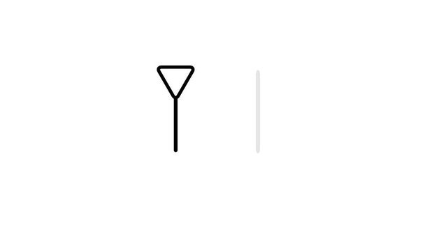 Minimalist white set for social media and web with three vertical lines and a triangle pointer