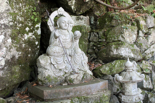 Jizo Bodhisattva Statue on Shosanji Temple Hiking Trail (Twelfth) on Shikoku Henro Pilgrimage in Kamiyama, Tokushima, Japan 2026