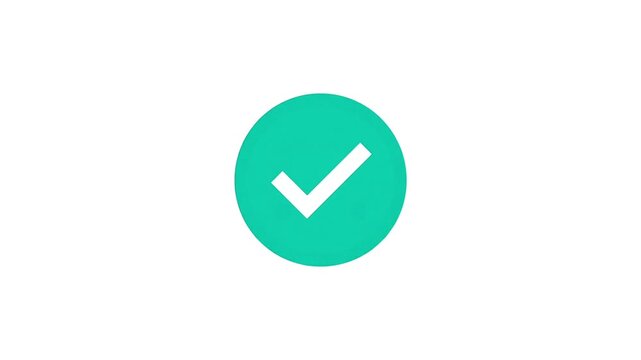a blue list icon changing into a green circle with a white checkmark on white background surface