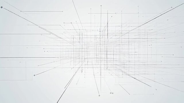 abstract white line animation with dynamic geometric progression