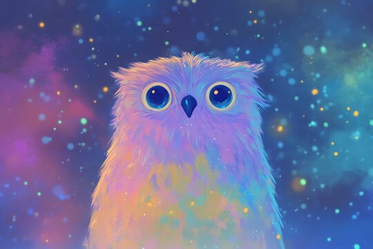 Enchanted owl in celestial splendor