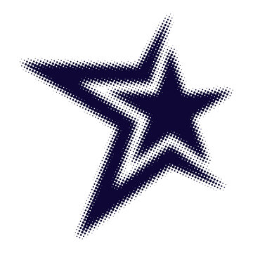 Blue star shape with gradient and dotted texture design