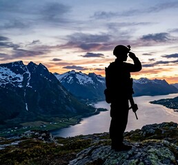 Fototapeta premium A Soldier saluting