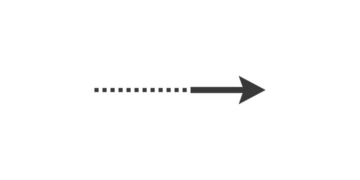 Dashed line leading to solid arrow pointing right on transparent background.