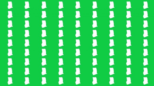 Ghana map pattern scrolling perfect 15 second loop with green background