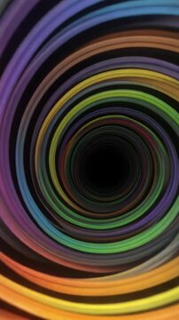 Vibrant Rainbow Spiral Vortex Tunnel 4K Generative AI