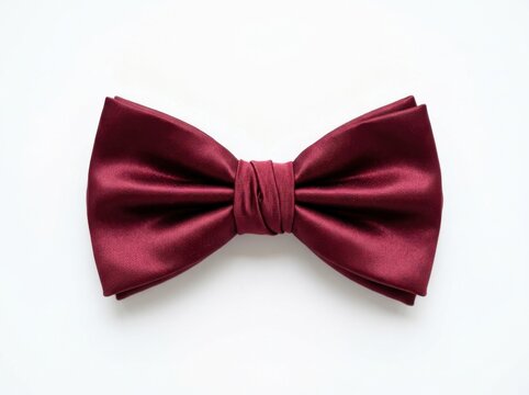 Burgundy bow tie isolated on white background