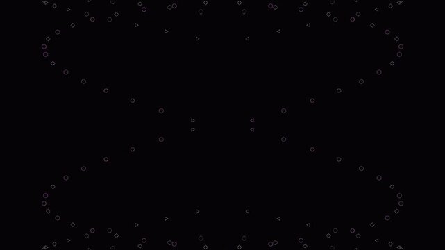Abstract black background with symmetrical dotted wave patterns