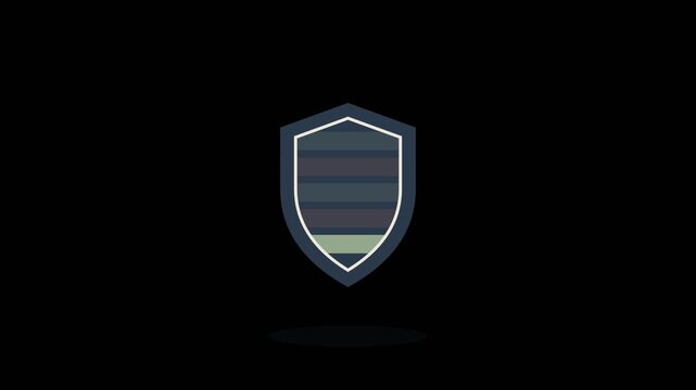 Security shield animation with scanning stripes loading effect,transparent background antivirus protection motion graphics overlay, seamless loop cybersecurity data security element with alpha channel