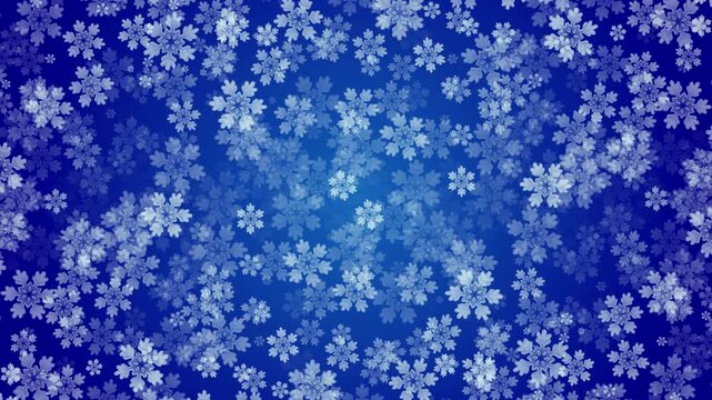Snowflakes Falling on Blue Gradient 4K
