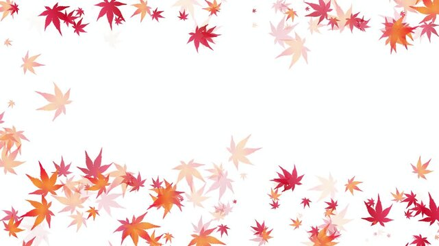 Floating Red and Orange Maple Leaves 4K