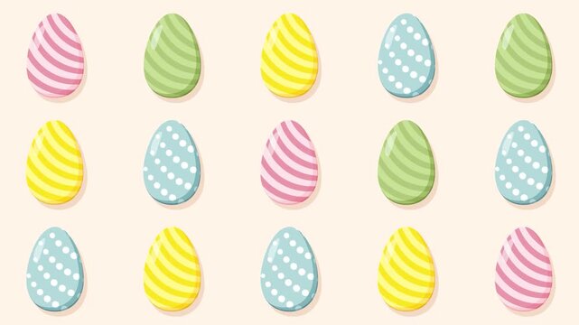 bright easter eggs, moving pattern, animation 