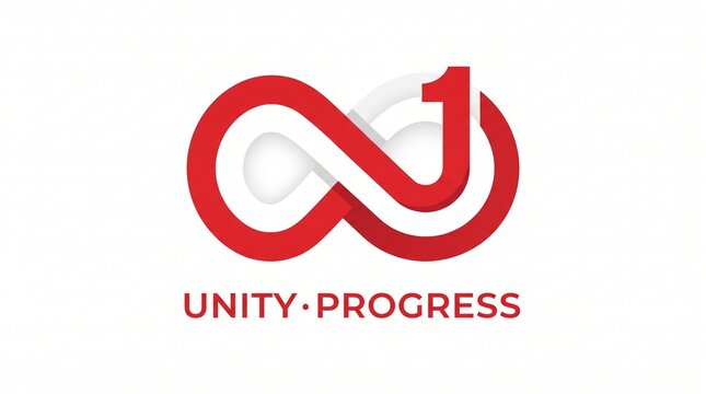 Abstract Infinity Symbol with the Number 1 Integrated, Symbolizing Unity and Progress