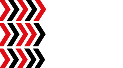 Fototapeta premium Red and Black Chevron Arrow Geometric Pattern on White Background with Copy Space