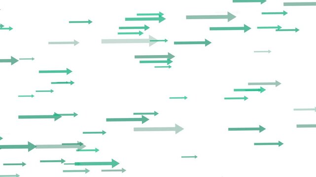 Background scattered horizontal arrows in varying pointing right abstract directional pattern animation