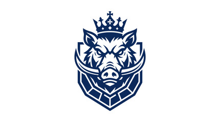 Obraz premium Boar head emblem with crown