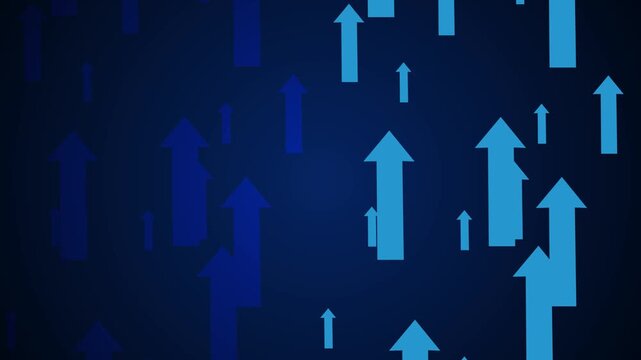 Arrows of varying sizes pointing upward gradient background animation