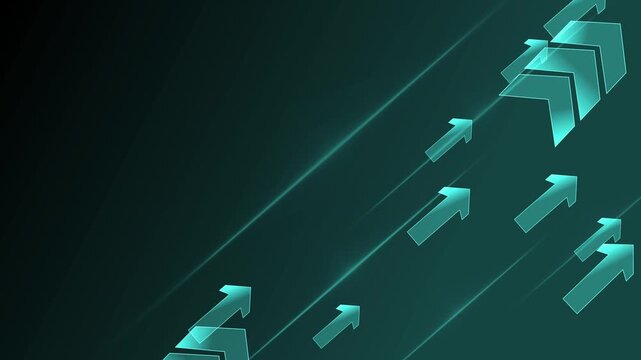 Abstract background with glowing diagonal streaks and layered translucent arrows pointing animation