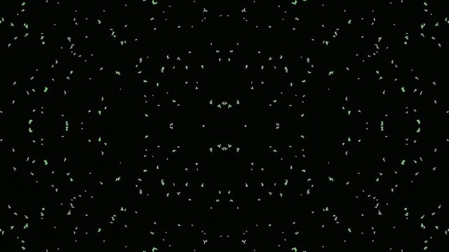 Abstract starry night sky with symmetrical pattern and dark background