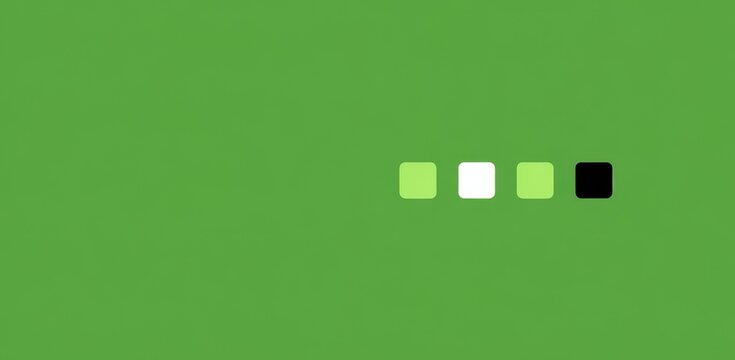 Minimalist green gradient background with square dots loading or progress indicator, abstract tech interface element