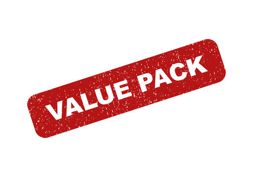 Red value pack grunge rubber stamp seal for business marketing promotion