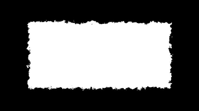 Dynamic white paper texture overlay with rough torn edges for motion and compositing alpha matte