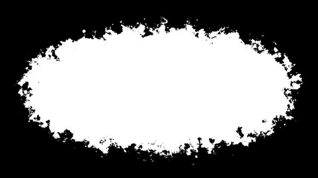 Organic ink blot transition matte, dynamic oval grunge reveal overlay, contrast alpha channel