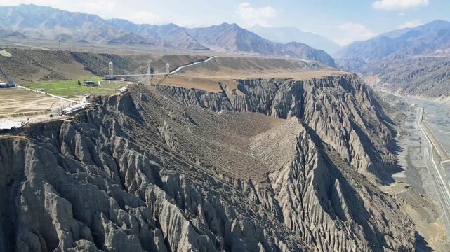 Aerial View of Dushanzi Grand Canyon in Karamay, Xinjiang, China