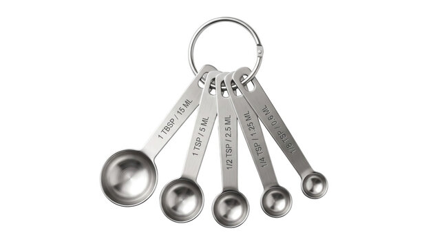 Stainless steel measuring spoons from stock_photo_27.jpg isolated
