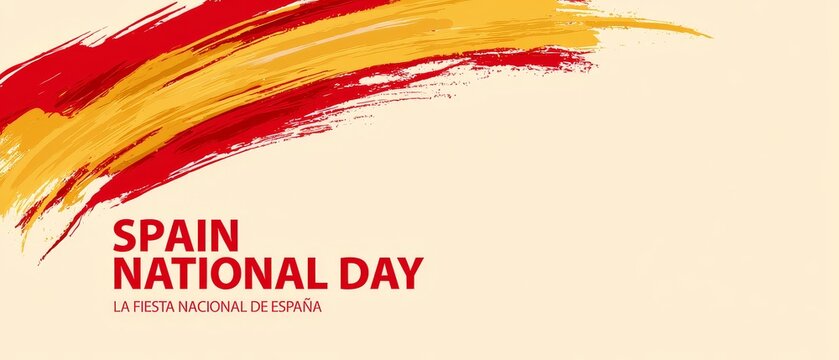 Honoring spain's national day with bright colors of the spanish flag and cultural symbols in the heart of madrid