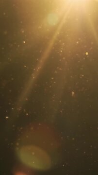 Golden Dust Particles Floating in Sunbeams Generative AI